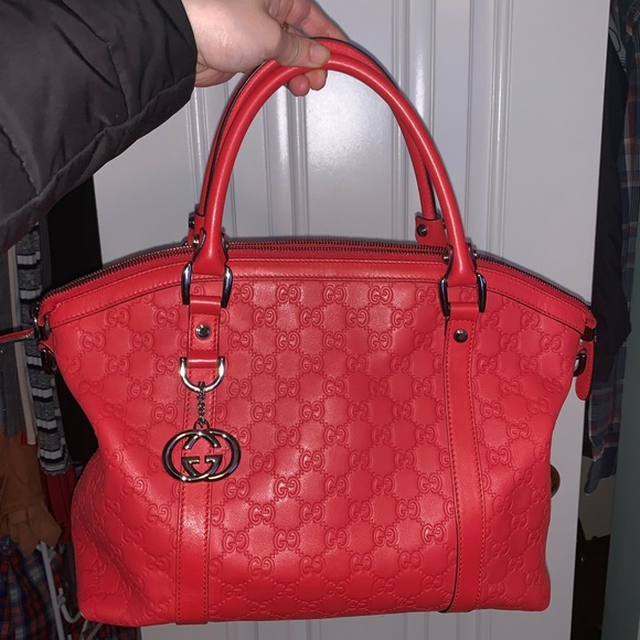Gucci Handbags - Gucci Guccisima large Bag red AUTHENTIC